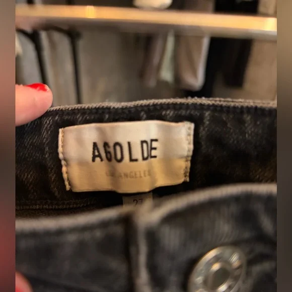 Agolde Womens Charcoal Slim Jeans - Picture 2 of 4